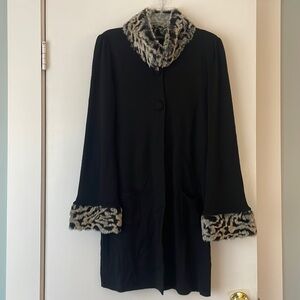 Faux fur trimmed coat